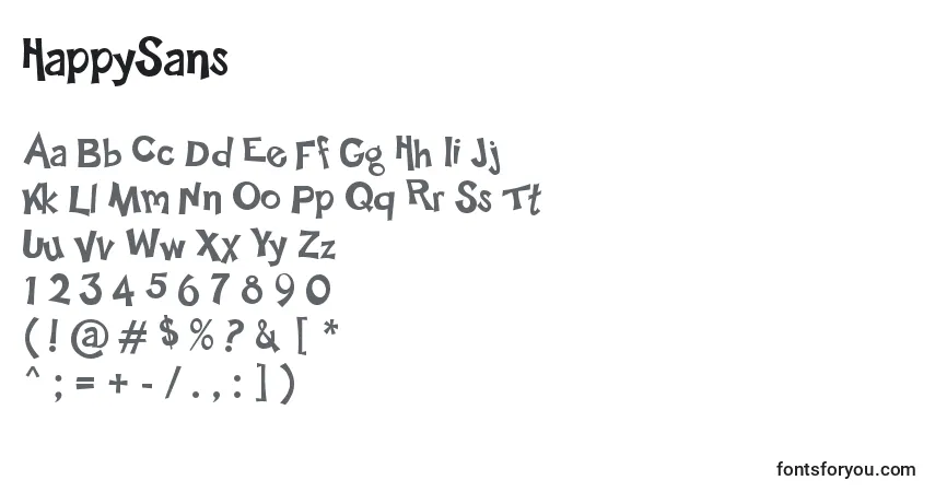 Fuente HappySans - alfabeto, números, caracteres especiales