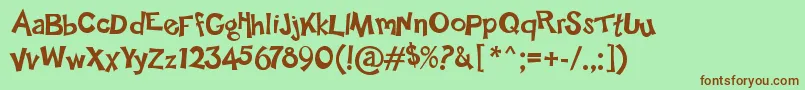 Подробнее о шрифте HappySans Шрифт HappySans – коричневые шрифты на зелёном фоне