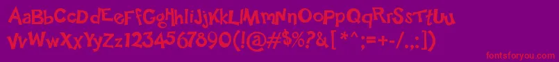 HappySans Font – Red Fonts on Purple Background