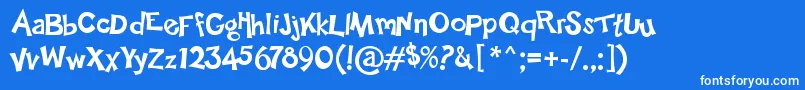 HappySans Font – White Fonts on Blue Background