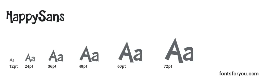 HappySans Font Sizes