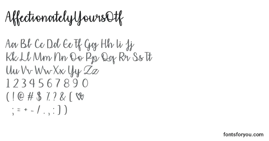 AffectionatelyYoursOtf Font – alphabet, numbers, special characters