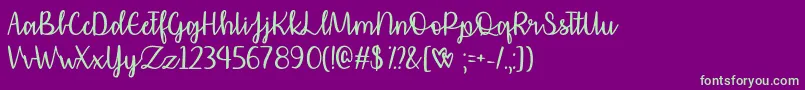 AffectionatelyYoursOtf Font – Green Fonts on Purple Background