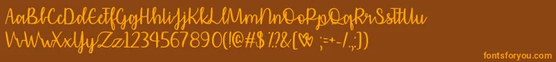 AffectionatelyYoursOtf Font – Orange Fonts on Brown Background