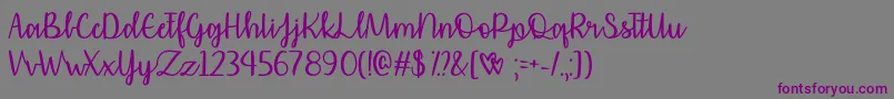 Шрифт AffectionatelyYoursOtf – фиолетовые шрифты на сером фоне
