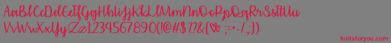 AffectionatelyYoursOtf Font – Red Fonts on Gray Background