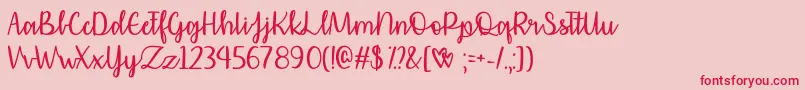 AffectionatelyYoursOtf-Schriftart – Rote Schriften auf rosa Hintergrund