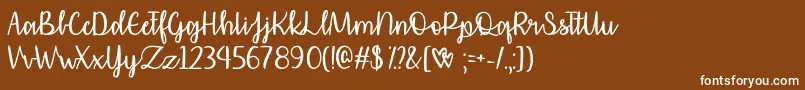 AffectionatelyYoursOtf-Schriftart – Weiße Schriften auf braunem Hintergrund