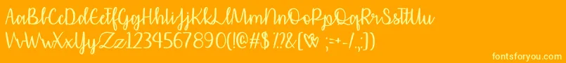 AffectionatelyYoursOtf Font – Yellow Fonts on Orange Background