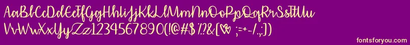 AffectionatelyYoursOtf Font – Yellow Fonts on Purple Background