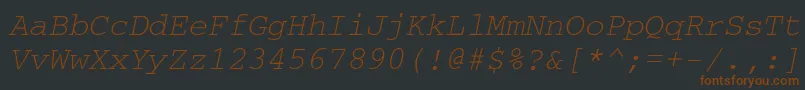 Шрифт CourierdoscttItalic – коричневые шрифты на чёрном фоне
