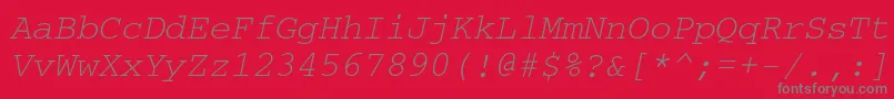 CourierdoscttItalic Font – Gray Fonts on Red Background