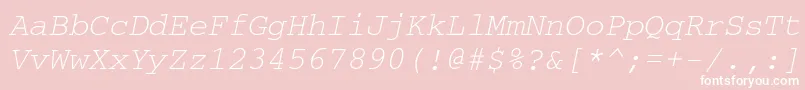 CourierdoscttItalic Font – White Fonts on Pink Background