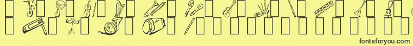 MusicForAWhile Font – Black Fonts on Yellow Background