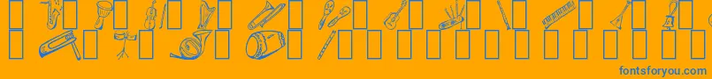 MusicForAWhile Font – Blue Fonts on Orange Background