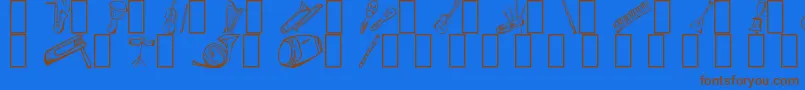 MusicForAWhile Font – Brown Fonts on Blue Background