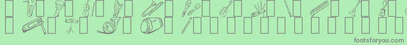 MusicForAWhile Font – Gray Fonts on Green Background