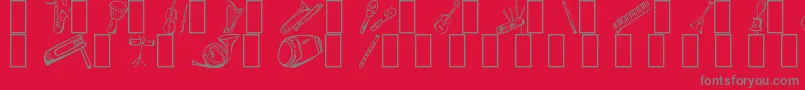 MusicForAWhile Font – Gray Fonts on Red Background