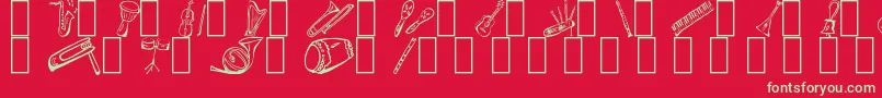 MusicForAWhile Font – Green Fonts on Red Background