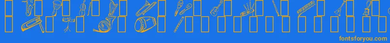 MusicForAWhile Font – Orange Fonts on Blue Background