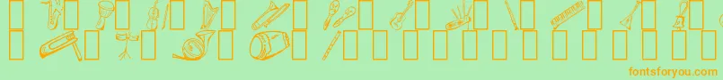 MusicForAWhile Font – Orange Fonts on Green Background