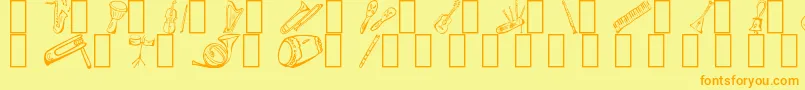 MusicForAWhile Font – Orange Fonts on Yellow Background