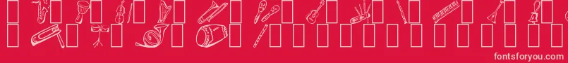 MusicForAWhile Font – Pink Fonts on Red Background