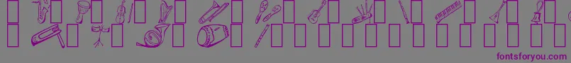 フォントMusicForAWhile – 紫色のフォント、灰色の背景