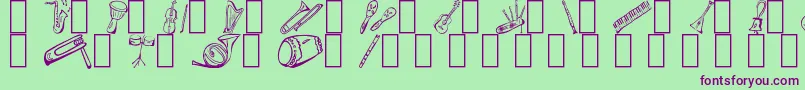 MusicForAWhile Font – Purple Fonts on Green Background