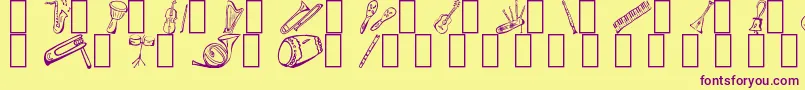 MusicForAWhile Font – Purple Fonts on Yellow Background