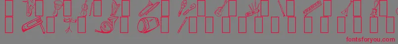 MusicForAWhile Font – Red Fonts on Gray Background