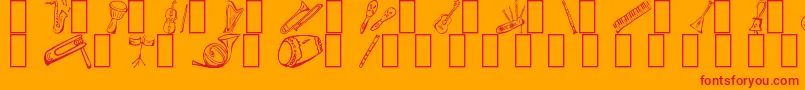 MusicForAWhile Font – Red Fonts on Orange Background