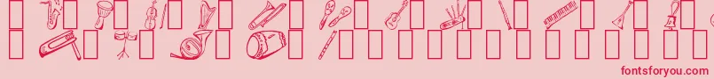 MusicForAWhile Font – Red Fonts on Pink Background