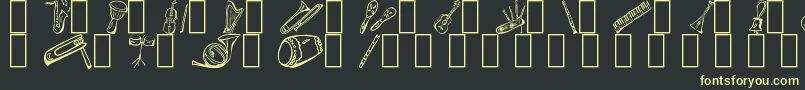 MusicForAWhile Font – Yellow Fonts on Black Background