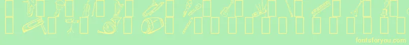 MusicForAWhile Font – Yellow Fonts on Green Background