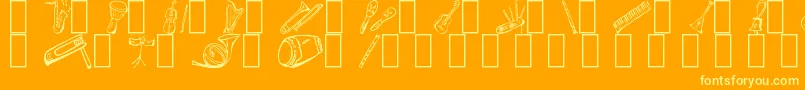 MusicForAWhile Font – Yellow Fonts on Orange Background