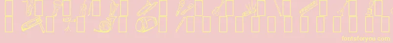 MusicForAWhile Font – Yellow Fonts on Pink Background