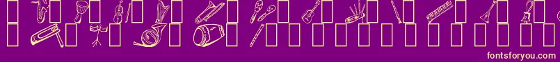MusicForAWhile Font – Yellow Fonts on Purple Background