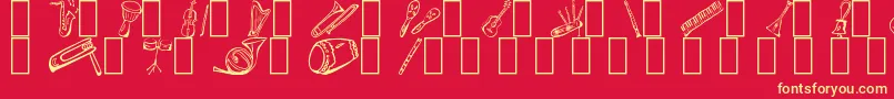 MusicForAWhile Font – Yellow Fonts on Red Background