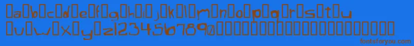 XaficuleOddtype Font – Brown Fonts on Blue Background