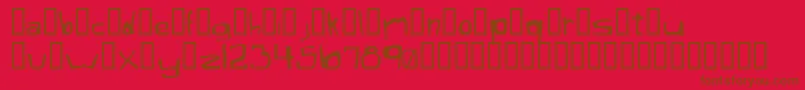 XaficuleOddtype-Schriftart – Braune Schriften auf rotem Hintergrund