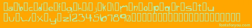 XaficuleOddtype Font – Green Fonts on Orange Background