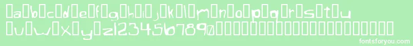 フォントXaficuleOddtype – 緑の背景に白い文字