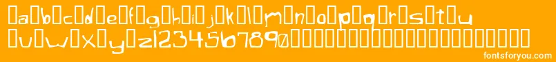 Czcionka XaficuleOddtype – białe czcionki na pomarańczowym tle