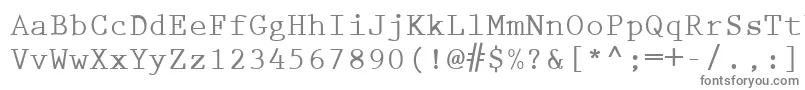 PrestigeEliteLtBold Font – Gray Fonts on White Background