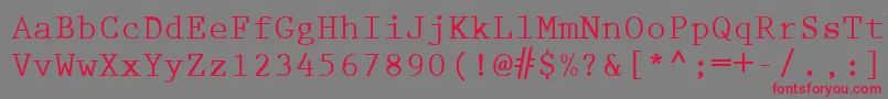 PrestigeEliteLtBold Font – Red Fonts on Gray Background