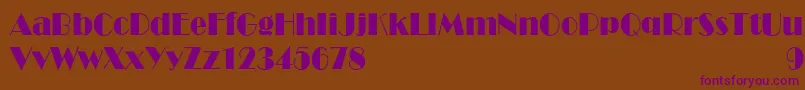 BroadwaycndNormal Font – Purple Fonts on Brown Background