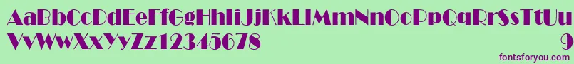 BroadwaycndNormal Font – Purple Fonts on Green Background