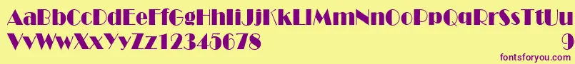 BroadwaycndNormal Font – Purple Fonts on Yellow Background