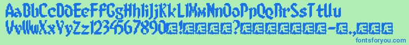 8BitLimitRBrk Font – Blue Fonts on Green Background